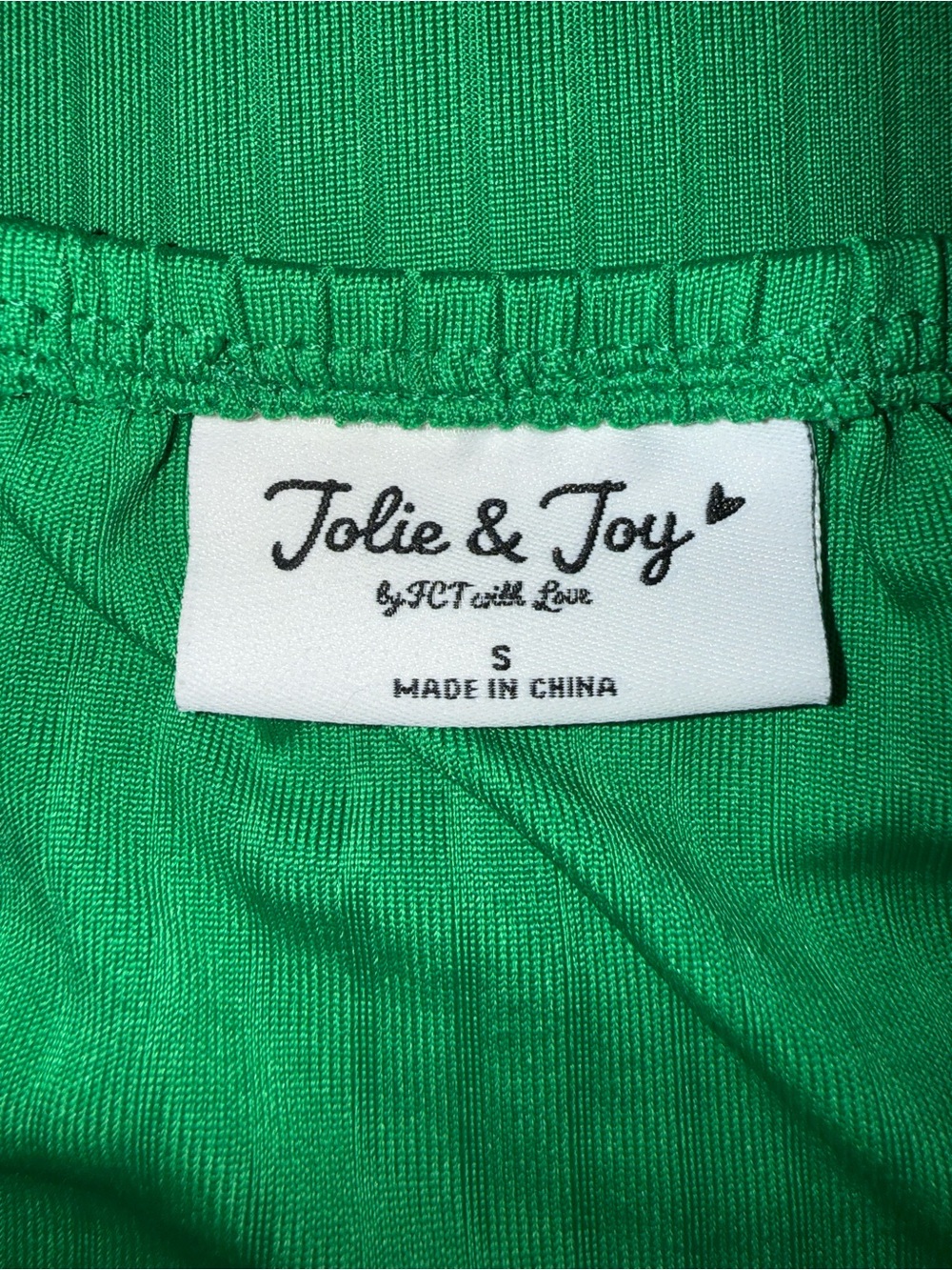 Green Ribbed Slip Dress with Side Drawstring - Picture 3 of 3